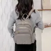 Mochila Feminina Grande Capacidade Simples Estilo Coreano Texturizada Popular Transfronteiriça Costura em Losango Rebites Mochila da Moda para Mulheres
