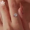 Anillo de Plata de Ley S925 Aifula Versátil Hilo de Pescar Invisible Piedra Principal Grande Circonita Anillo de Moda Versátil Anillo Brillante Joyería