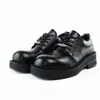 Zapatos Derby para Hombre con Punta Redonda, Negros, Estilo Británico, Suela Gruesa, Diseño de Nicho, Aumentadores de Altura, Zapatos de Commuter Modernos para Primavera y Verano