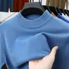 Suéter gola alta masculino de fábrica, 31 cores, cor sólida, grosso, folgado, casual, malha versátil, blusa masculina