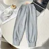 Pantalones de chándal de punto suelto para niños, primavera y otoño, unisex, casual, largos, cintura elástica, pantalones deportivos 2806