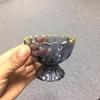 Suministro puntual de taza de helado, taza de helado, tazón de bebida fría, vidrio, taza de postre rayada creativa, gris humo Phnom Penh