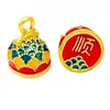Estilo Chino Tradicional Bolsa de la Fortuna Dorada con Gota de Aceite, Colgante de Candado de Paz, Colgante Auspicioso y de Buena Suerte, Accesorio para Collar con Pez Koi