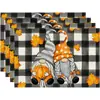 Amazon Halloween Acción de Gracias Manteles Individuales Calabaza Hoja de Arce Manteles Individuales Pavo Otoño Decoración de Mesa Manteles Individuales Resistentes al Calor