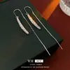 Brincos de Franja com Corrente de Zircônia Agulha de Prata Estilo Nicho Brincos de Alta Qualidade Moda Versátil Brincos Minimalistas Atacado