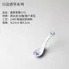 Cuchara de Hibisco Cuchara para Arroz Cuchara Pequeña para Sopa Casera Cuchara Pequeña Cerámica de Alta Temperatura Esmalte Azul Sombra Porcelana Blanca