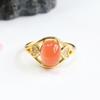 Anillo de Ágata Fuente Natural de Sal Guan Yu Anillo con Forma de Corazón Joyería de Piedras Preciosas para Mujer Venta al por Mayor en Vivo Dropshipping S2121104