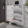 Armário estreito novo para sapatos 12cm para entrada de casa, aço grande capacidade estreito armazenamento montado na parede flutuante flip cabinet