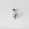 Piercing de Língua Aranha Quatro Cores Aço Inoxidável Cobre Incrustado Zircônia Joia de Língua Espiral Externa Novo Estilo Argola de Língua Joias para Body Piercing Atacado