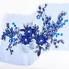 Pegatinas de Tela Bordadas con Lentejuelas de Malla DIY Flor Estéreo Bordada a Mano Pegatinas de Tela Accesorios Decorativos para Vestido de Novia Ropa