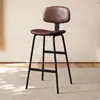 Bancos altos de bar modernos minimalistas com encostos de ferro, bancos altos para uso doméstico, bancos de bar de couro estilo luxo leve