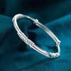 Pulsera Popular Floral de Plata Pura para Mujer, Sencilla y de Moda, Pulsera Ajustable Chapada en Plata, Brazalete de Plata, Venta al por Mayor desde la Fábrica de Origen
