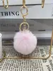 Llavero colgante de bola de peluche de 8 cm de imitación de piel de conejo Rex, accesorios de joyería para ropa y equipaje transfronterizos