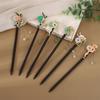 Antigo Tassel Hairpin Grampo de Cabelo de Madeira Imitação de Ébano Headwear Disco de Cabelo Acessórios Simples Vestido Antigo Cabelo Hairpin Hair