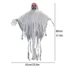 Decoração de Halloween Fantasma Pendurado que Brilha e é Controlado por Som Caveira Fantasma Rosto de Fantasma de Gaze Entrada de Casa Assombrada Adereços de Terror Pingente de Fantasma