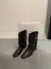 Botines retro de punta cuadrada estilo Western para mujer, con diseño de hebilla de cinturón, un look único y elegante, y tacón grueso, perfectos para otoño e invierno, y adecuados para combinar con pantalones