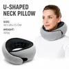 Almohada Popular con Espuma Viscoelástica en Forma de U Transfronteriza, Almohada de Viaje para el Cuello, Portátil y Plegable, Adecuada para Siestas en Avión y Soporte Cervical