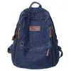 Mochila de Lona Lavada Jeans para Ensino Médio de Grande Capacidade Masculina e Feminina Mochila de Lazer e Viagem ins nova mochila 1