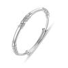 Pulsera tipo brocado para mujer, cobre plateado, pulsera floral sólida, estilo étnico, tres flores, sencilla, moda, pulsera push-pull