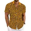 Camisas masculinas de manga curta com estampa digital 3D, estilo praia e resort havaiano, mais vendidas na primavera e verão, transfronteiriças