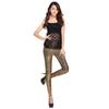 Leggings de Mujer de Primavera y Otoño Europeos y Americanos Nuevos de Nueve Puntos en Dorado y Plateado con Estampado de Serpiente en Relieve de Seda de Hielo, Corte Ajustado y Estilo Sexy
