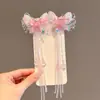 Par de Grampos Acessórios Super Fada Hanfu Grampos Antigos para Cabelo Infantis Acessórios de Cabelo com Borla de Bebê Princesa Grampo de Cabelo Estilo Chinês para Menininha