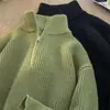Suéter Pulóver de Medio Cierre y Cuello Alto Nuevo 2026 para Hombre, Top Casual Estilo Japonés de Otoño, Prendas de Punto Versátiles para Pareja