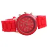Reloj de silicona Ginebra Ginebra disponible para mujer, estilo coreano, moda, hermoso color, gelatina, reloj informal para estudiantes.