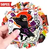 Compra directa transfronteriza de 50 pegatinas decorativas creativas estilo ninja japonés, pegatinas personalizadas de moda de la cultura tradicional japonesa
