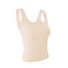 Camisola de verano de una pieza con almohadilla para el pecho y hombros anchos para mujer, prenda interior y exterior, ajustada, que no deja marcas.
