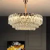 Luz de techo para sala de estar, luz de cristal francés, luz de alta gama y elegante para comedor, luz colgante principal para sala de estar de villa moderna
