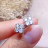 Brincos de trevo da sorte estilo coreano Cao Shi luxo leve totalmente cravejados de diamantes brincos elegantes brincos femininos design simples de nicho