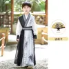 Hanfu de Verano Nuevo para Niños con Mangas Cortas, Atuendo Tradicional Chino para Niños, Disfraz Antiguo Noble Guerrero para Niños para Actuaciones