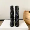 Uso bidirecional~Botas de nicho botas longas femininas 2026 Outono/Inverno Novo Estilo Botas para perna de calça Salto grosso Botas altas Moda Botas de cavaleiro