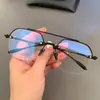 Nuevas Gafas Retro Trendy de Medio Marco con Montura Dorada Sin Marco para Hombres y Mujeres, Adecuadas para Lentes Graduados o Sin Graduar, Anti-Luz Azul