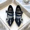 Zapatos de Princesa de Tacón Alto para Niñas 2026 Nuevos de Primavera/Otoño Punta Fina para Actuación Infantil Show Wear con Vestidos Formales Zapatos Planos de Moda