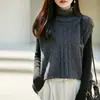 Chaleco de punto de lana pura para mujer, nuevo estilo otoño e invierno, cuello semi-alto, suéter sin mangas de punto trenzado, chaleco sin mangas para superponer