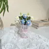 Ramo de Flores de Lana en un Cubo Abrazo, Regalo Hecho a Mano para Mejor Amiga, Ramo de Flores Pomposas, Ramo de Regalo para el Día de San Valentín y el Día del Maestro