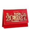 Calendario de Escritorio Hueco Estilo Chino Estampado en Caliente Año del Cordero 2027 Calendario de Escritorio Imprimible con Logo Publicitario Corporativo Personalizado Adorno para Escritorio Venta al por Mayor