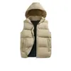 Chaleco cálido con capucha desmontable para hombre Otoño/Invierno 2026, Corte holgado, Color liso, A la altura del hombro
