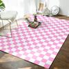 Alfombra de Sala de Estar a Cuadros Retro Transfronteriza a Cuadros Ajedrez Blanco y Negro Dormitorio Mesita de Noche Sofá Mesa de Centro Felpudo Alfombra Completa