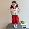 Conjunto de Verano para Niñas 2026 Nuevo Elegante Bebé Mangas Volantes Pantalones Anti-Mosquitos Conjunto de Dos Piezas Ropa Delgada de Verano para Niños