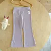 [Casa Rosa] Calça Flare para Meninas, Calça de Yoga de Cintura Alta com Proteção Solar de Verão, Calça Esportiva Casual para Meninas