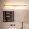 Luz frontal de espejo minimalista nueva, luz de relleno para espejo de maquillaje moderno y simple, luz para gabinete de espejo de tocador de baño de lujo ligero