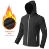 Jaqueta Esportiva para Corrida, Jaqueta Fitness para Homens e Mulheres, Jaqueta de Lã com Capuz Quente de Secagem Rápida para Outono e Inverno, Top Casual à Prova de Vento