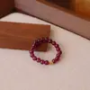 Anillo de Cristal Natural, Anillo de Perla de Agua Dulce de Alta Calidad, Cadena de Cuentas Personalizada con Granate, Anillo de Plata de Ley con un Toque de Sofisticación
