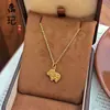 Loja de ouro mesmo estilo ouro areia gelo picado ruyi ovelhinha pulseira colar de contas facetadas moda versátil luxo leve sensação de alta qualidade corrente para clavícula
