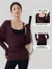 Blusa Esportiva Grande com Decote U para Treino de Pilates para Mulheres, Cobrindo o Bumbum, Manga Morcego Solta Preguiçosa, Top Longo para Yoga