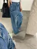 [Oferta especial, sin devoluciones ni cambios] T-PLATFORM Jeans de Pierna Ancha Lavados Vintage Hello Kitty de Cintura Alta Otoño 68265