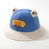 Chapéu de sol infantil bordado, chapéu bucket de sol para primavera e outono, chapéu de pescador unissex para bebê, algodão puro, novo estilo de verão